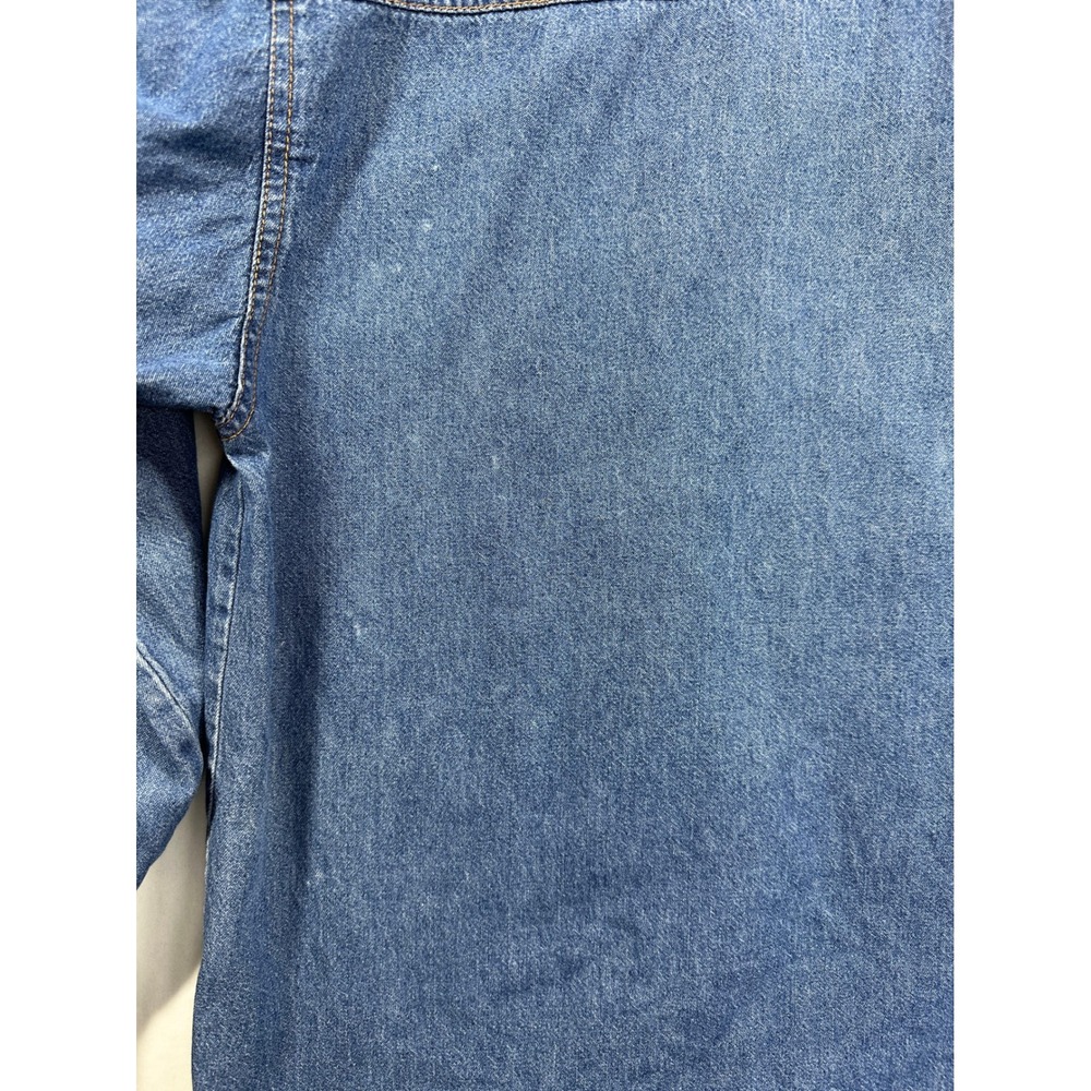 Vintage Together Chambray Embroidered Teddy Bears Shirt Sz XL Trees Button Up - Picture 11 of 11